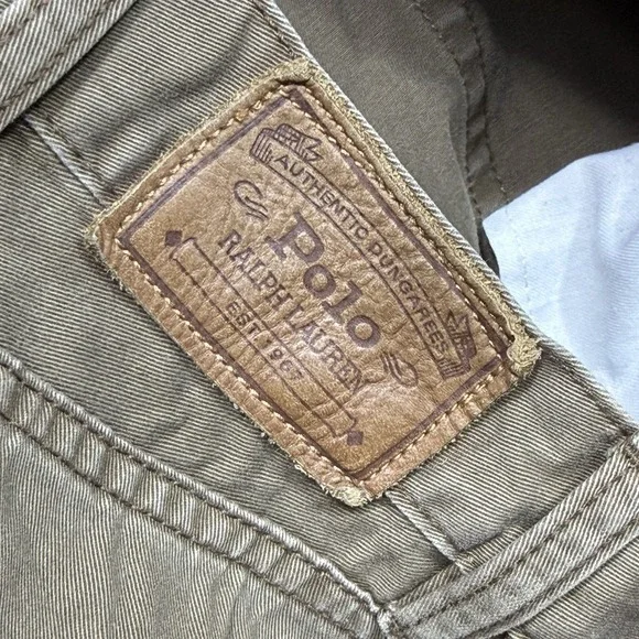 Polo Ralph Lauren Pants Mens 36x30 Brown Classic 650 Straight Cuffed Chino Twill - Picture 7 of 11